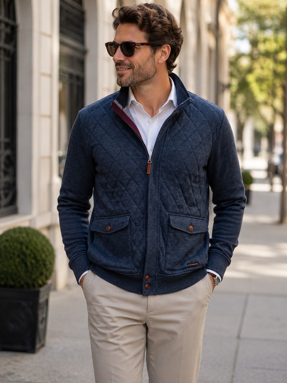 New Ted Baker Quiltin Cotton Zip Up Quilted Insulated Jacket Sz 5 XL